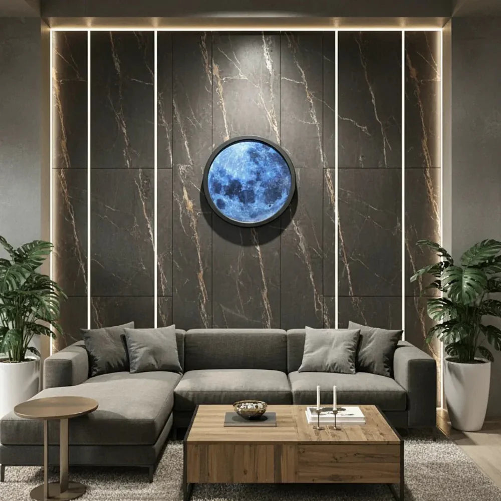 Modern LED Moon Wall Light Decor(Dimensions 18*18 Inch)